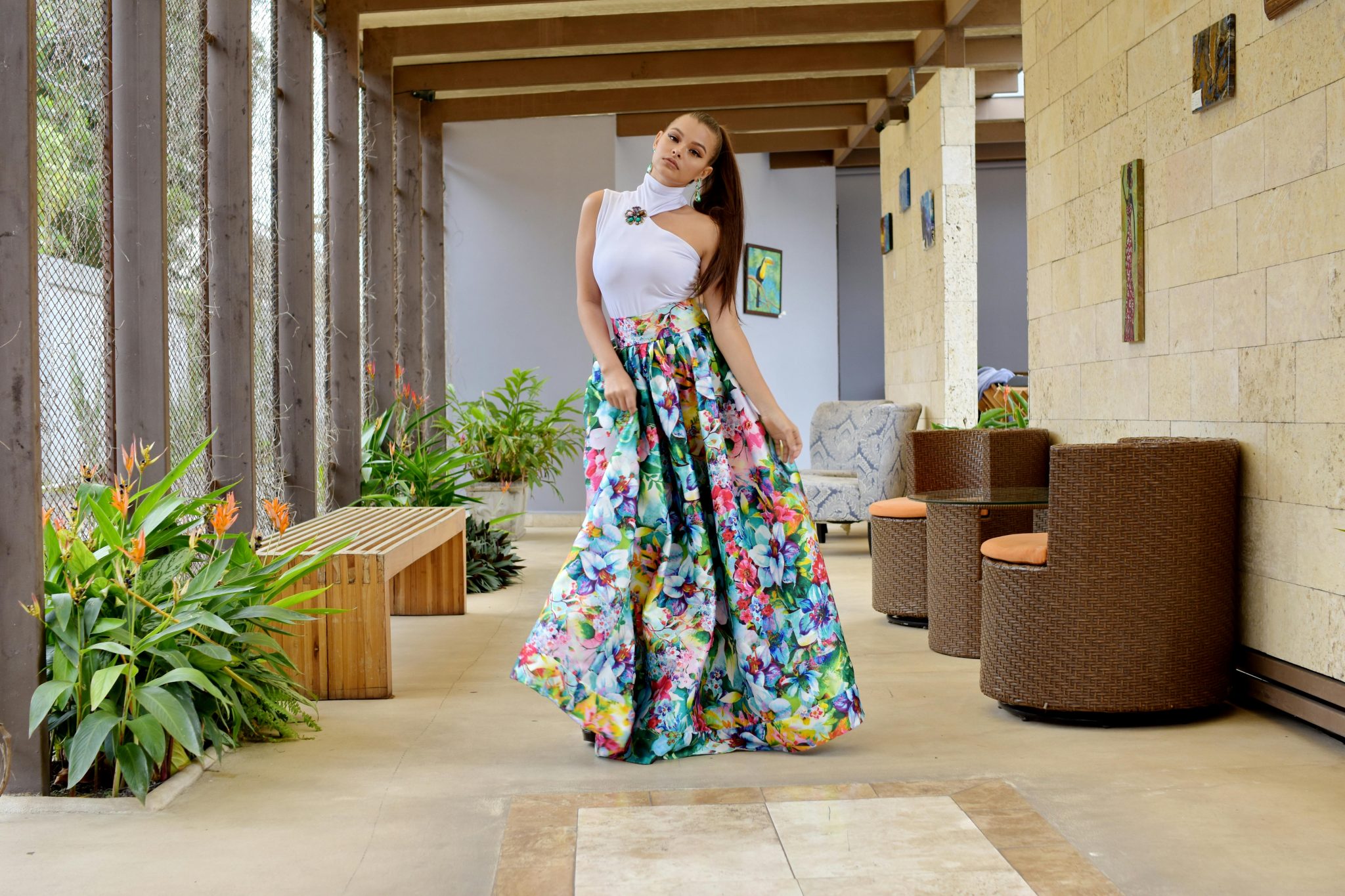 Printed Maxi Skirts Pairing Surprisingly Well With Fitted Simple Tops